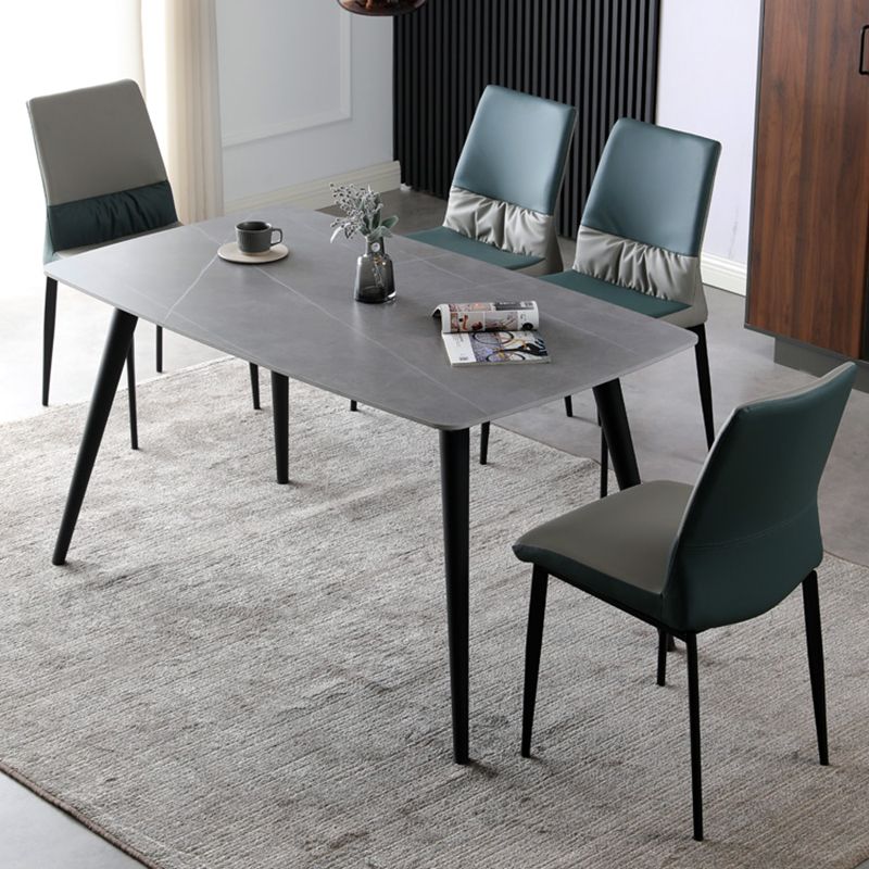 Nordic Armrest Backrest Cushion Chair with Metal Legs for Dining Room