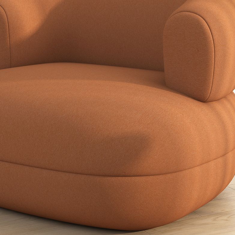 Contemporary Faux Leather Tuxedo Arm Curved Sofa for Living Room