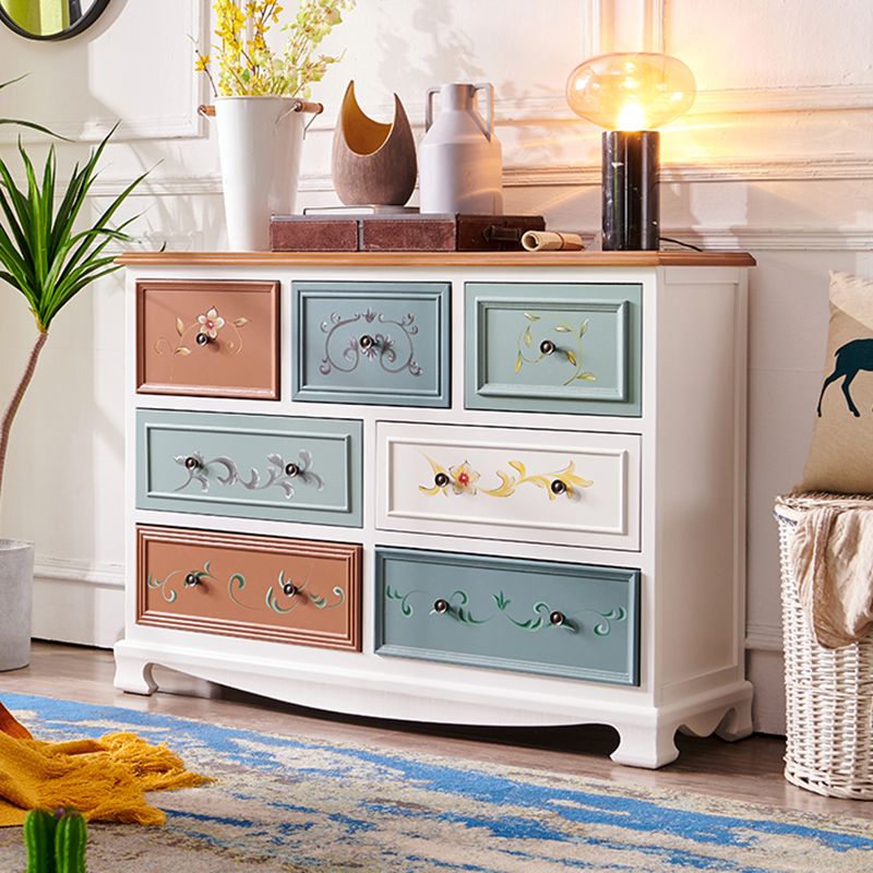 Nautical Bedroom Wooden Storage Chest Horizontal Chest with Drawers