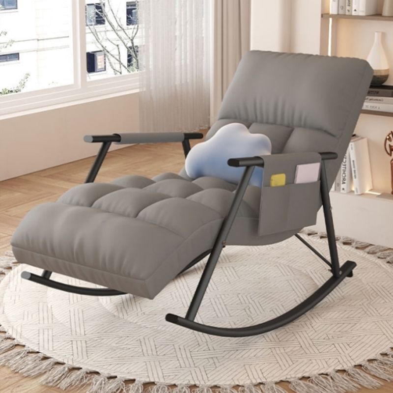 Modern Style Cushions Rocker Chair Spindle Rocker Chair with Metal Frame