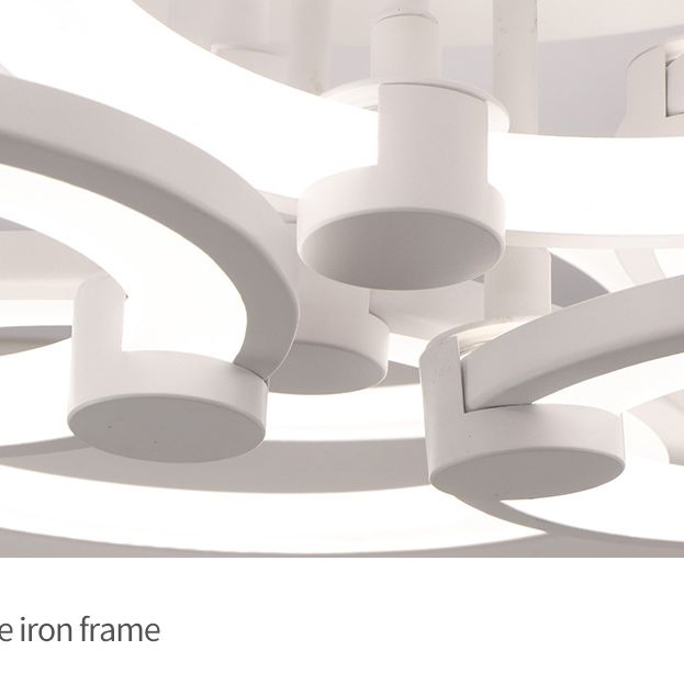 Acrylkreuzende Ringe LED -Deckenleuchte minimalistischer Stil halb Flush Mount Leuchte in Weiß