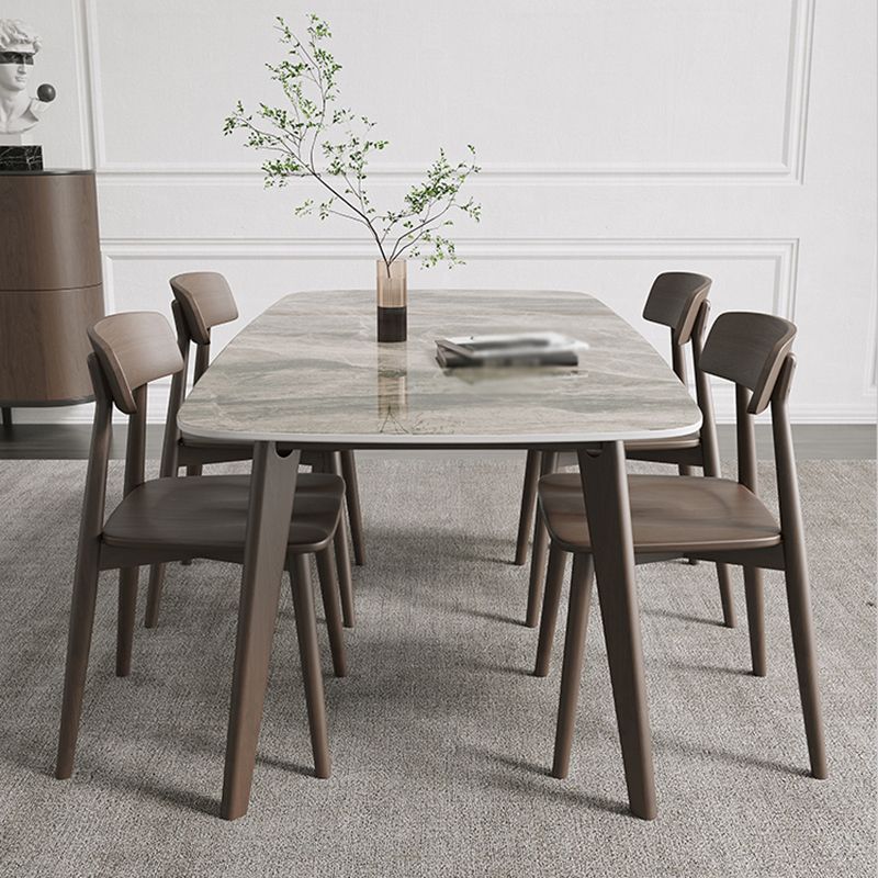 Medieval Modern Sintered Stone Dining Table Rectangle Table with 4 Legs