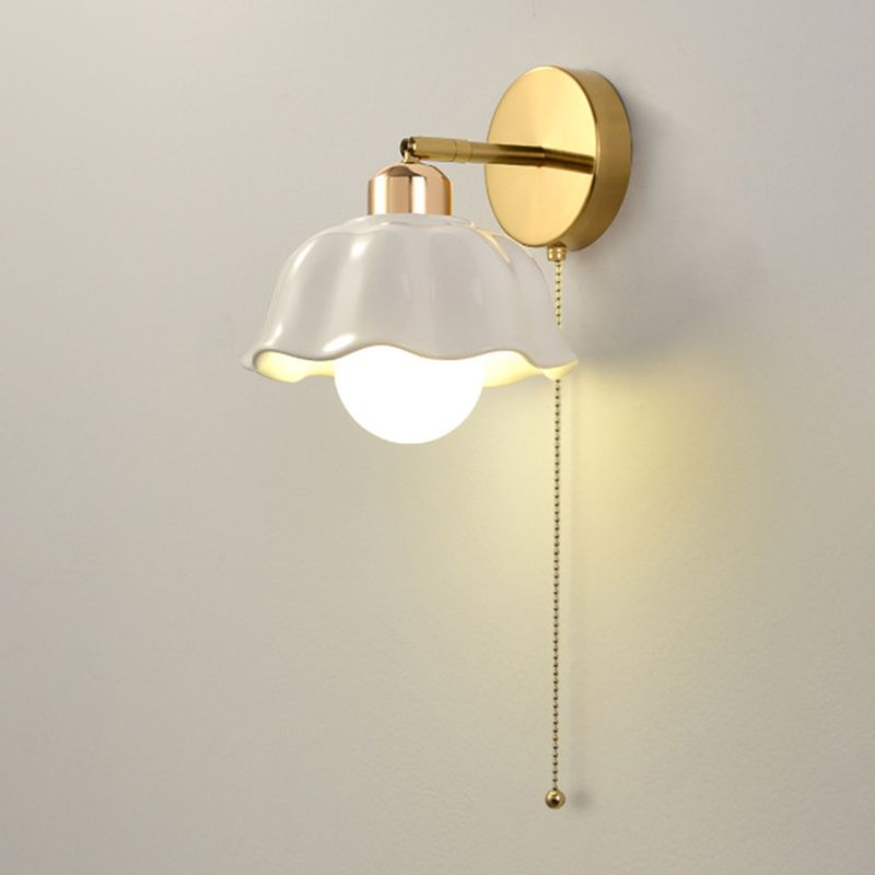 Dome Wall Lighting Simplicity 1 Light Rustic Wall Sconces in White