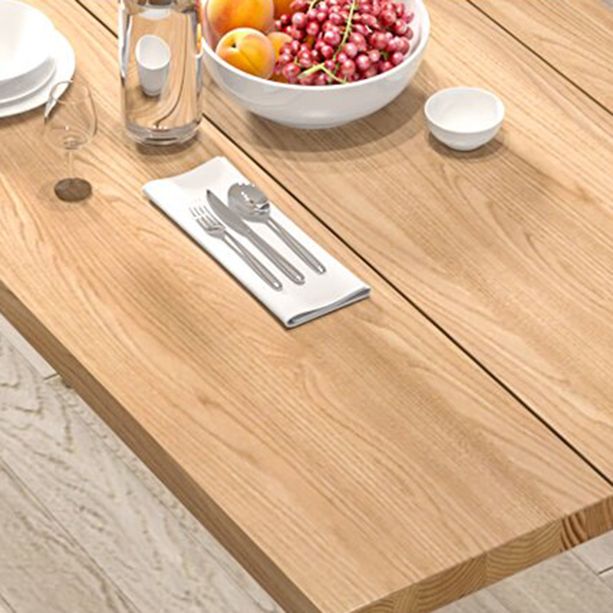 Modern 1/2/4 Pieces Beige Dinette Set Ash Wood Rectangle Dining Table Set