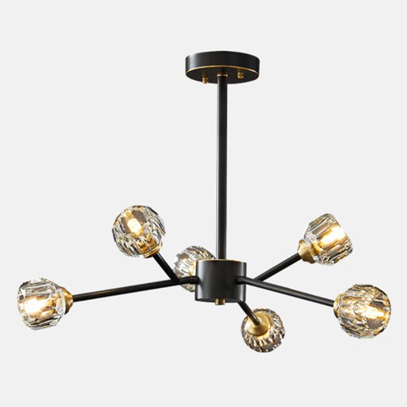 Zeitgenössische radiale Anhängerleuchte Kristallhängung angehender Licht für Wohnzimmer