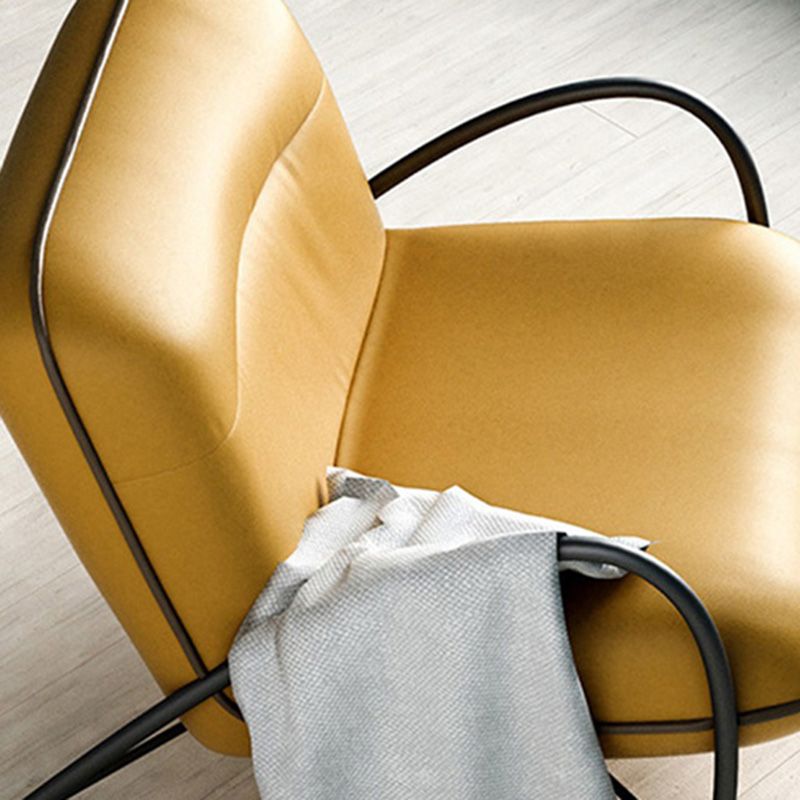 Contemporary Accent Armchair Modern Upholstered Accent Chair in Yellow