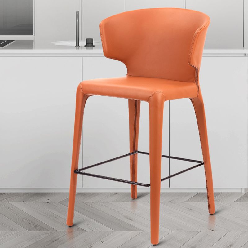 Modern Style Square Seat Barstool PU Leather Counter Bar Stool with Metal Legs