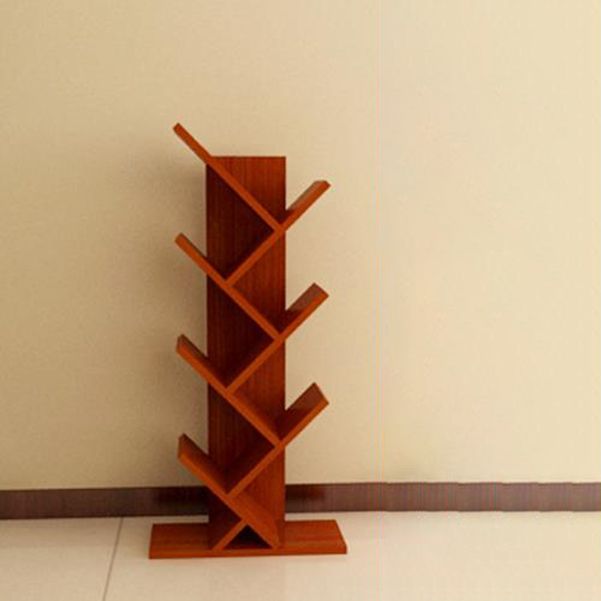 Modern Engineered Wood Bookcase Geometric Bookshelf for Living Room