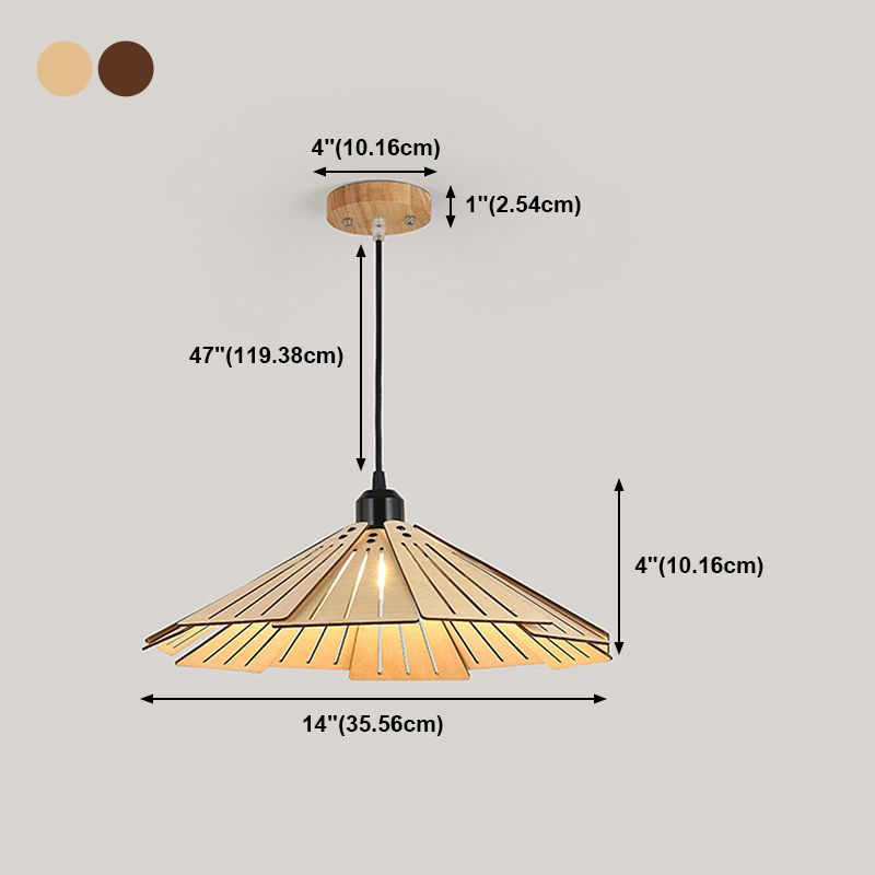 Moderne stijl geometrische down verlichting hout 1 lichte hangende lamp voor eetkamer