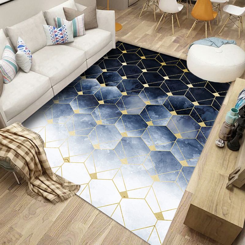 Black Modern Rug Polyester Abstract Stripe Rug Washable Rug for Home Decor