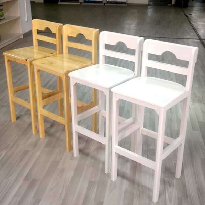 Zeitgenössischer Barhocker aus massivem Holz, Bristol-Barhocker mit Fußstütze und niedriger Rückenlehne