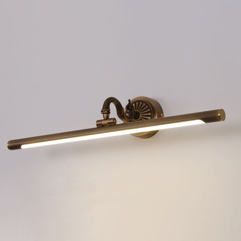 Metal Linear Shape Wall Light Modern Style 1-Light Mirror Wall Mounted Light