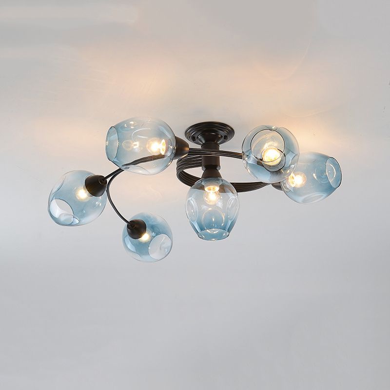 Nordic Simplicity Glass Flush Mount Ceiling Lamp Simplicity Glass Ceiling Pendant for Living Room