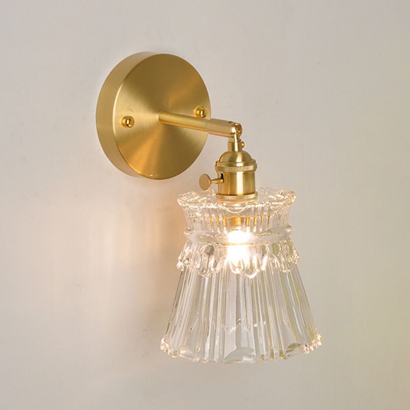 Modern Simplicity Cup Wall Mounted Light Fixture Clear Glass Wall Mount Light Fixture for Living Room