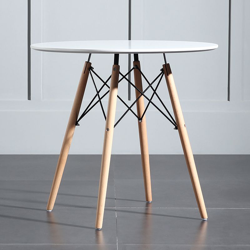 Wood Contemporary Round Dining Table Manufactured Wood Top Table for Dining Room