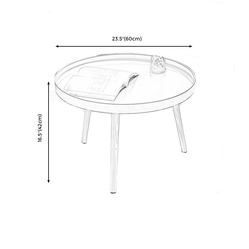 White Round Accent Side Table Solid Wood Abstract Side End Table