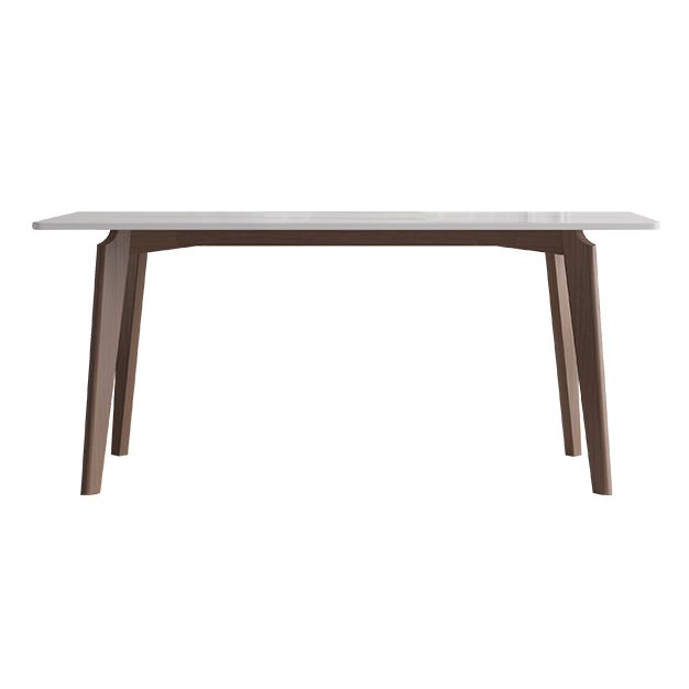Sintered Stone Two-Color Dining Table Mid-Century Modern 4 Legs Table for Dining Room