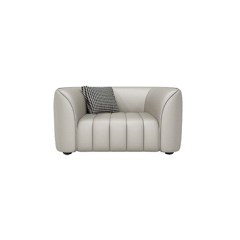 Beige Faux Leather Straight Arm Sofa/Sectional with Stain-Resistant and Wear-Resisting