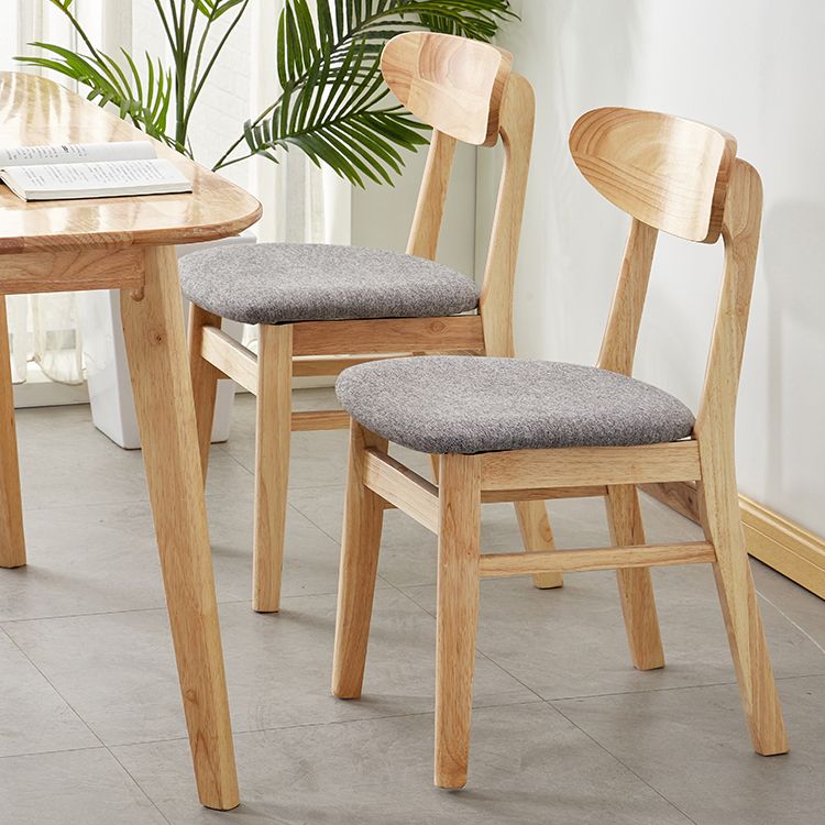 Chaise d'appoint de salle à manger moderne en bois avec coussin, chaise d'appoint à dossier ouvert pour la cuisine