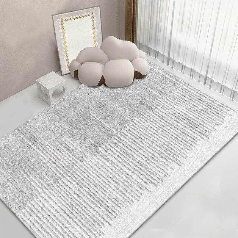 Grey Modern Area Carpet Geometric Pattern Polyester Area Rug Stain Resistant Area Rug for Home Decor