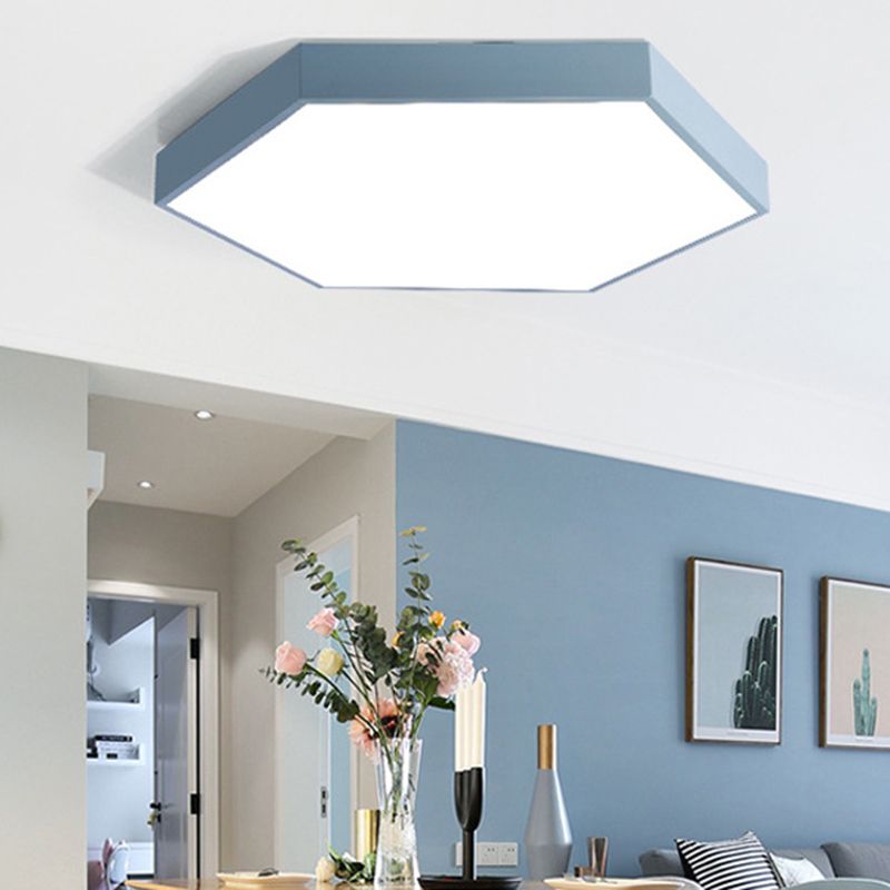 Hexagonal Metal Flush Ceiling Light Minimalist LED Flush Mount Recessed Lighting for Living Room