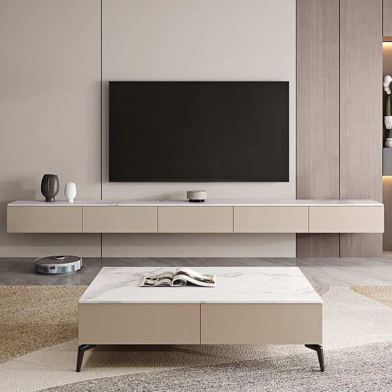 Contemporary TV Stand Console Wall-mounted TV Console with Drawers