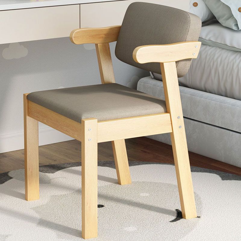 Contemporary Dining Chairs Arm Side Chair with Wooden Legs for Kitchen