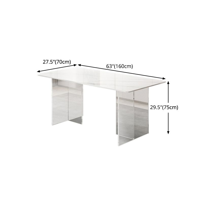 Sintered Stone Dining Table Modern Acrylic Base Table for Kitchen