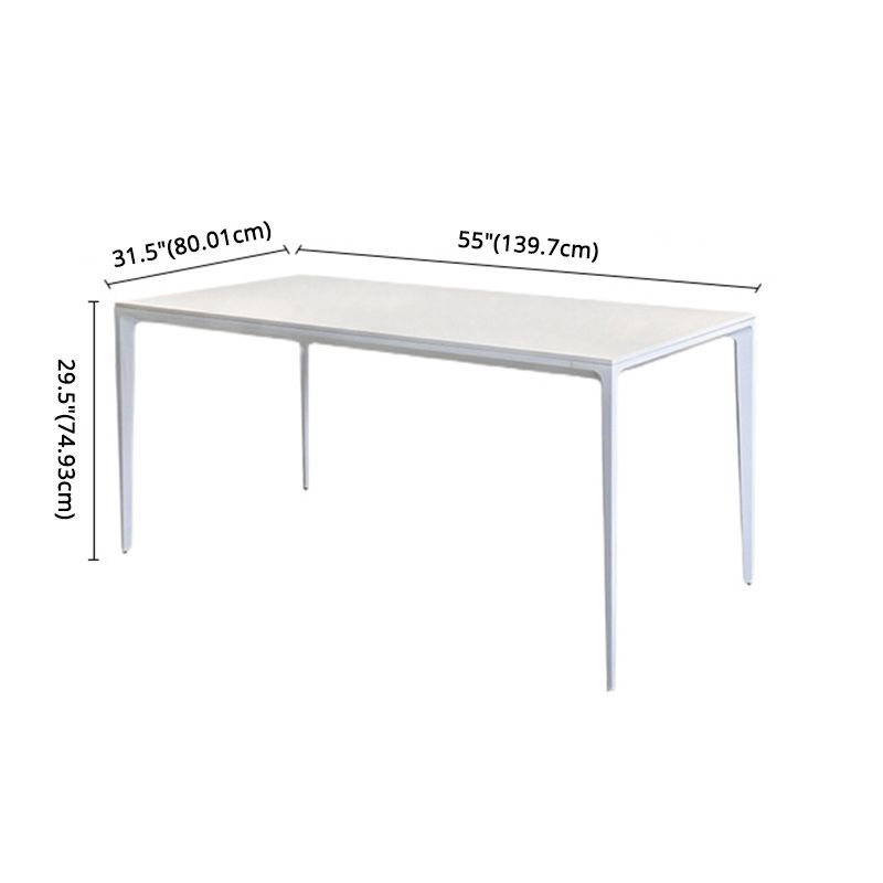 Modern Sintered Stone Top Standard Dining Set White Rectangle Shape Dining Set for Kitchen
