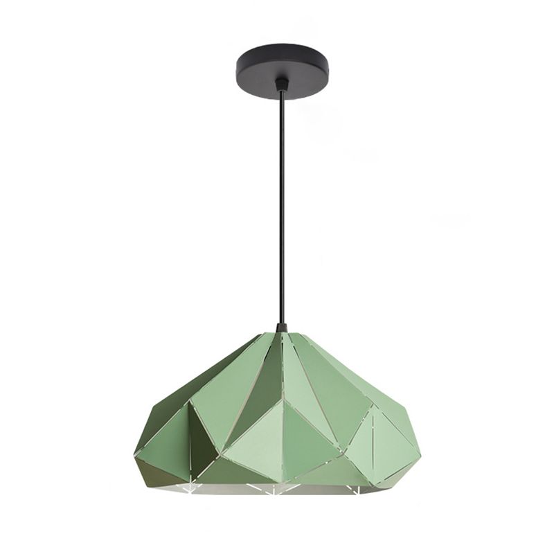 Geometric Shape Metal Hanging Lamp Nordic Macaroon Style 1-Light Pendant for Kitchen Bedroom