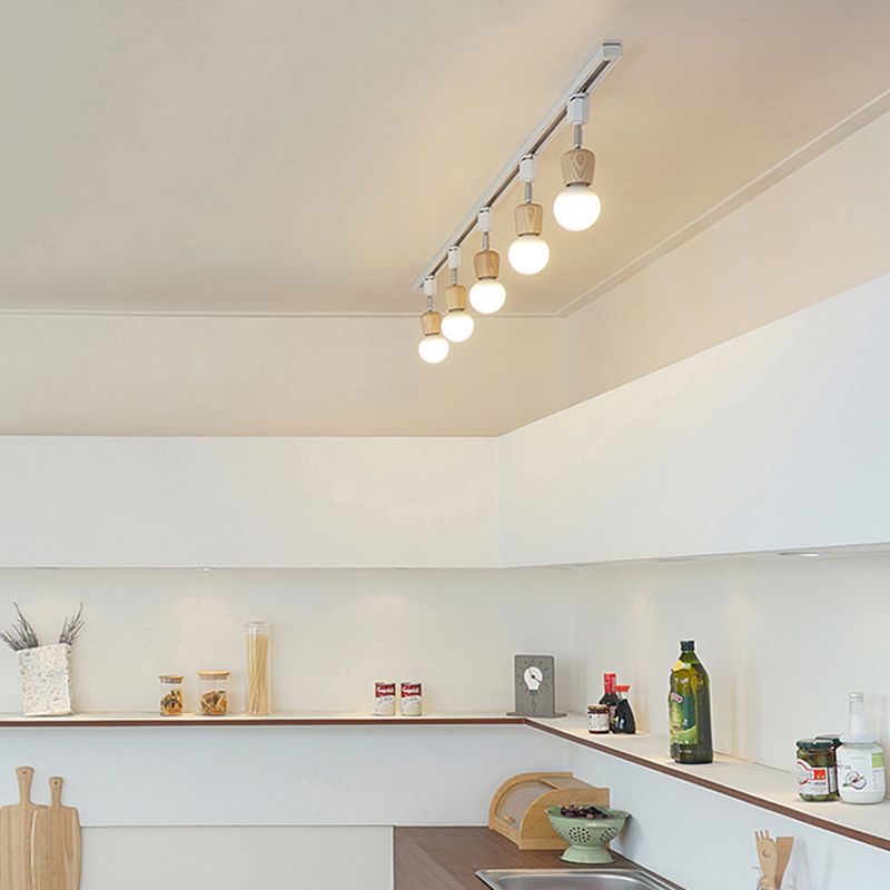Japanese Style Solid Sood Track Light  Modern Minimalist Living Room Dining Room Kitchen Home Shop Commercial Spotlight