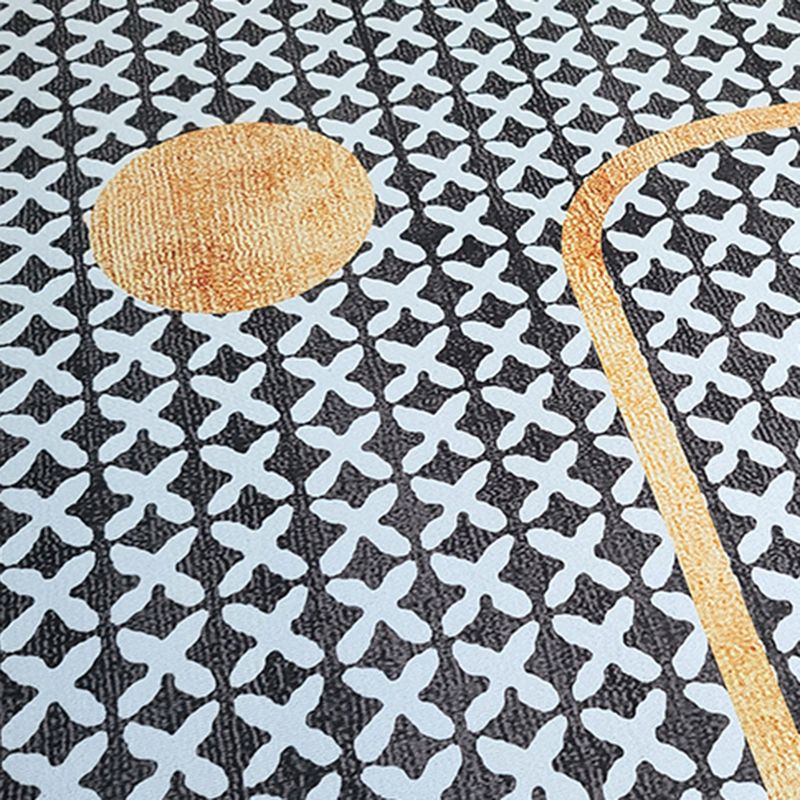 Modern Houndstooth Print Rug Polyester Area Carpet Stain Resistant Indoor Rug for Home Decoration