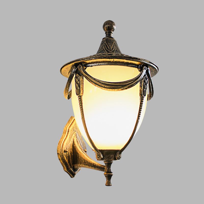 Bronze Pinecone Wall Lighting Ideas Rustic Metallic 1 Head Outdoor Wall Sconce Lamp