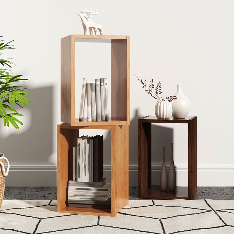 Open Back Contemporary Bookshelf Solid Wood Cube Bookcase for Office