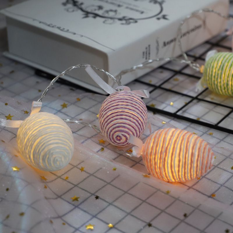 Egg Shape LED Party Lamp Minimalism 20 Heads 3M Orange String Light Hanging Kit for Bedroom
