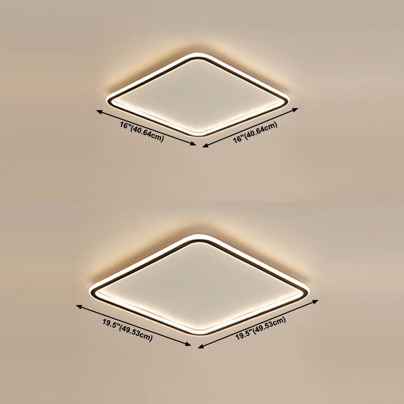 Square Flush Ceiling Light Minimalist LED Metal Close to Ceiling Lamp