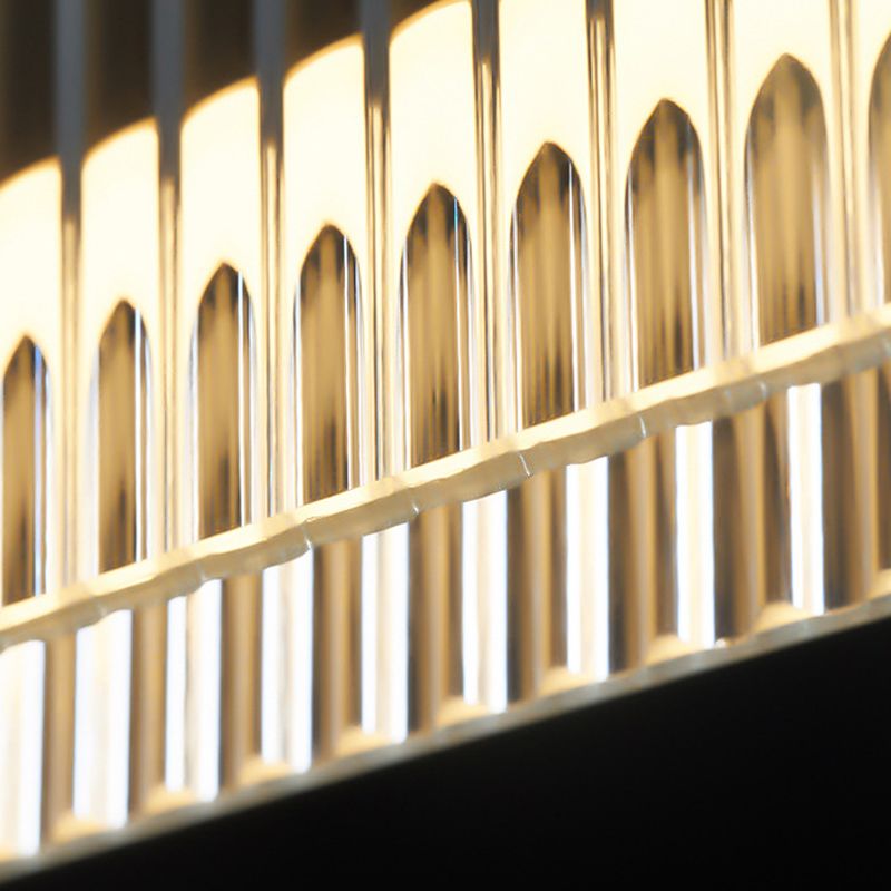 Straight Island Light Modern Metal LED Island Pendant with Glass for Living Room