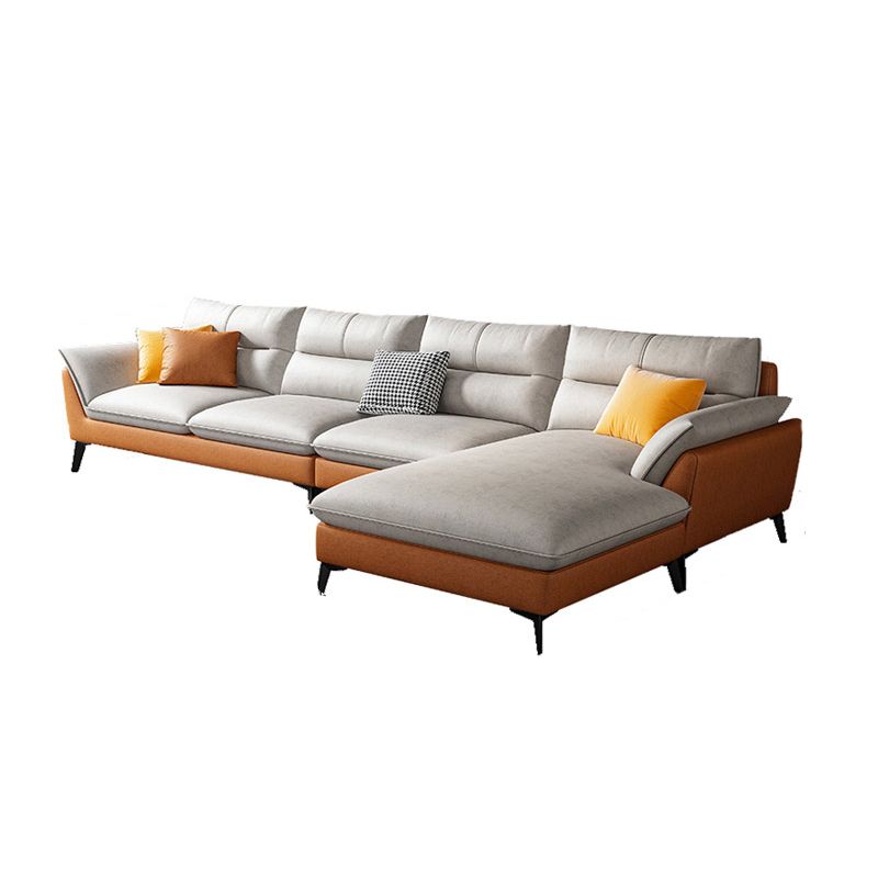 Faux Leather 34.64 " H Flared Arm Sofa & Chaise for Living Room