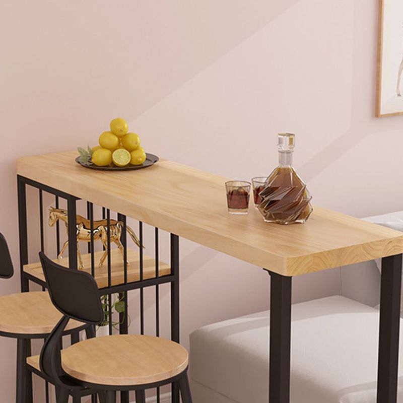 1/2/3 Pieces Industrial Bar Table and Stools Solid Wood and Metal Bar Table Set