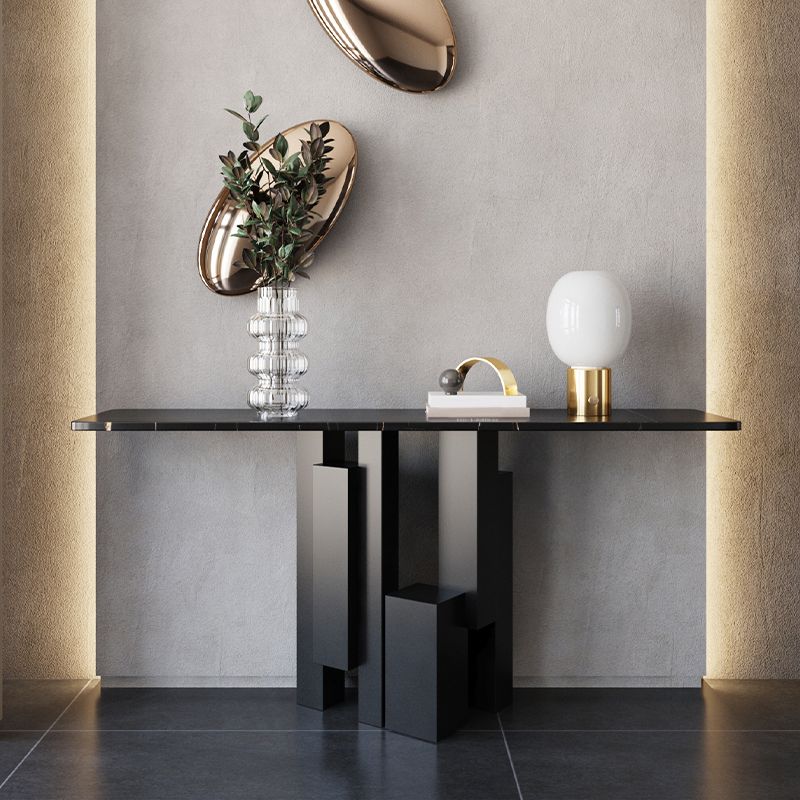 Stone Modern Console Table 1 Shelf 13.78" Wide Accent Table for Hall