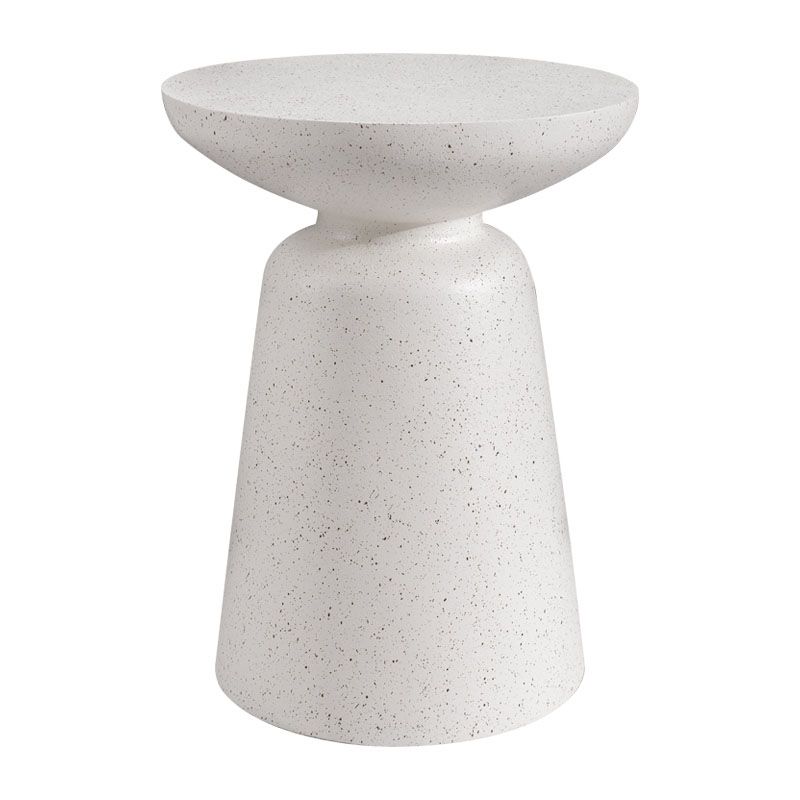 Round White Metal Coffee Table Pedestal 1 Single Cocktail Table