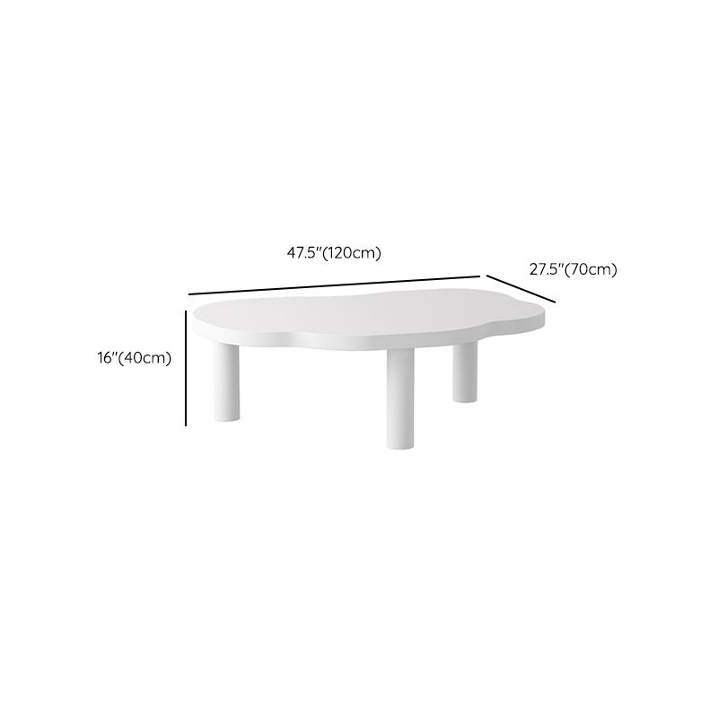 Scandinavian Coffee Cocktail Table Solid Wood Coffee Table in White