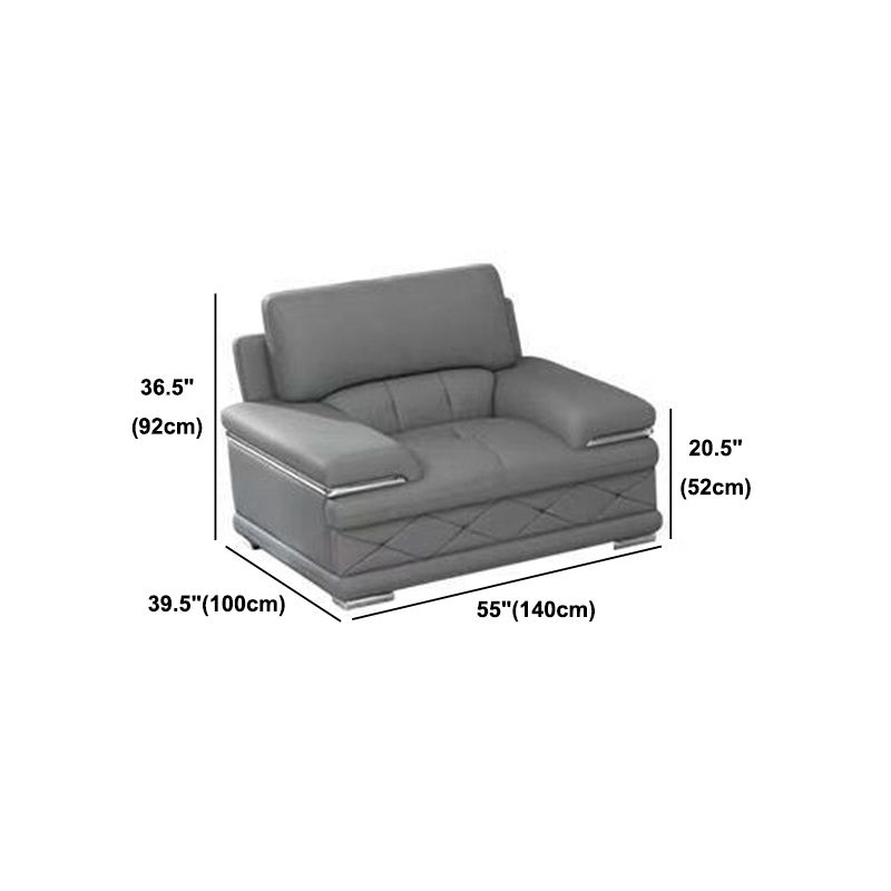 Genuine Leather Sofa & Chaise Modern Tufted Pillow Top Arm Sofa