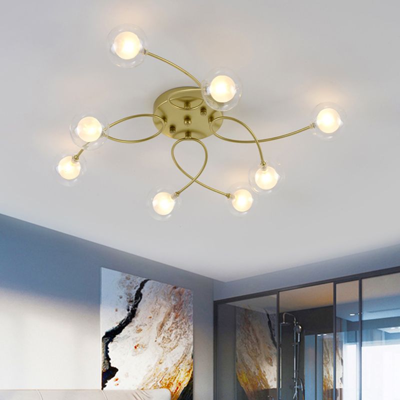 Semifull morso semifulto luce soggiorno villa a soffitto romantico multi-testa in oro
