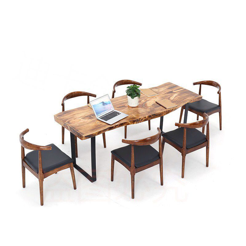 Industrial Style Rectangle Wood Table Set 1/2/7 Pieces Dining Set for Kitchen