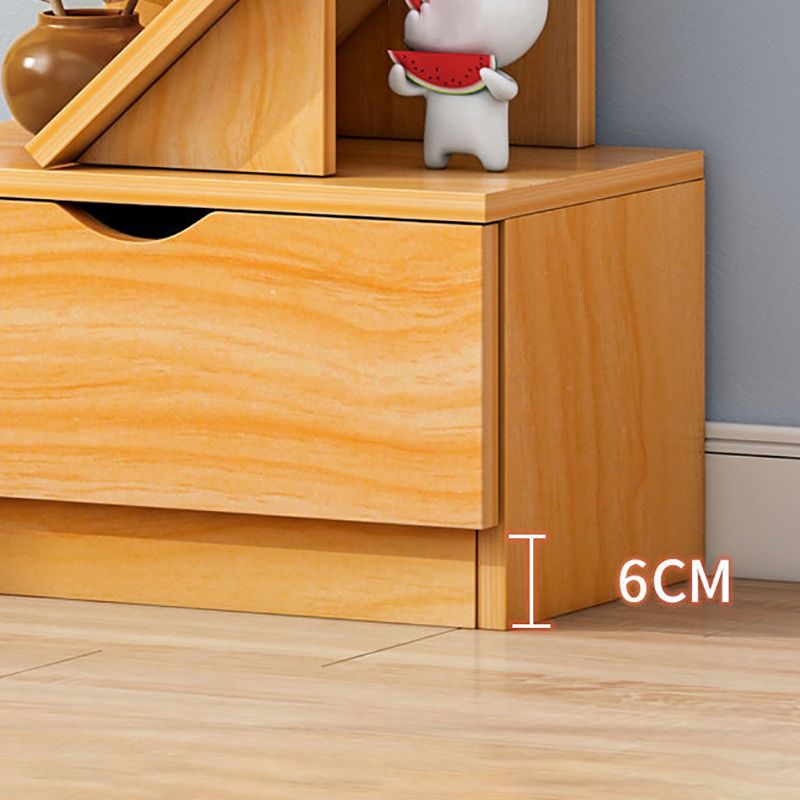 Open Back Vertical Bookshelf Engineered Wood Bookcase for Study Room