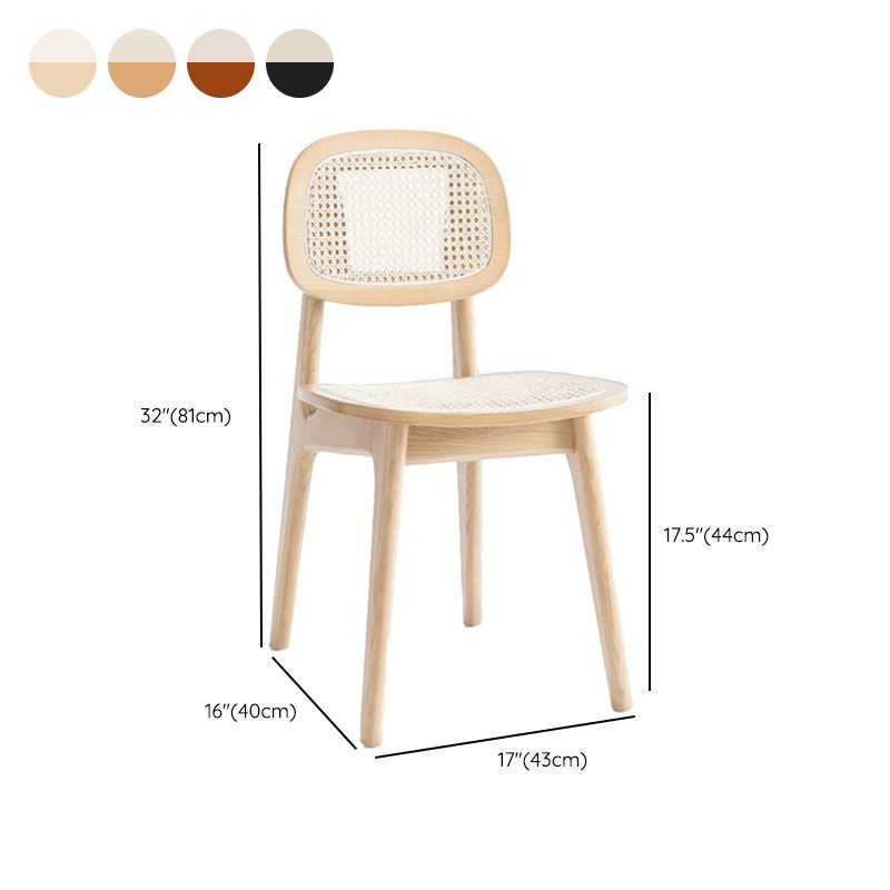 Open Back Side Chair Wood Industrial Style Dining Room Chair