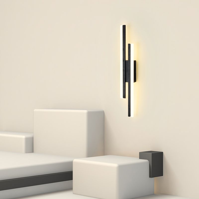 2 luces Luz de pared Acrílico Minimalista LED Pared Spl Donce en negro para sala de estar