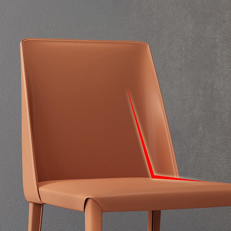 Silla Parsons de restaurante estilo diseñador, silla de comedor con acabado mate de cuero