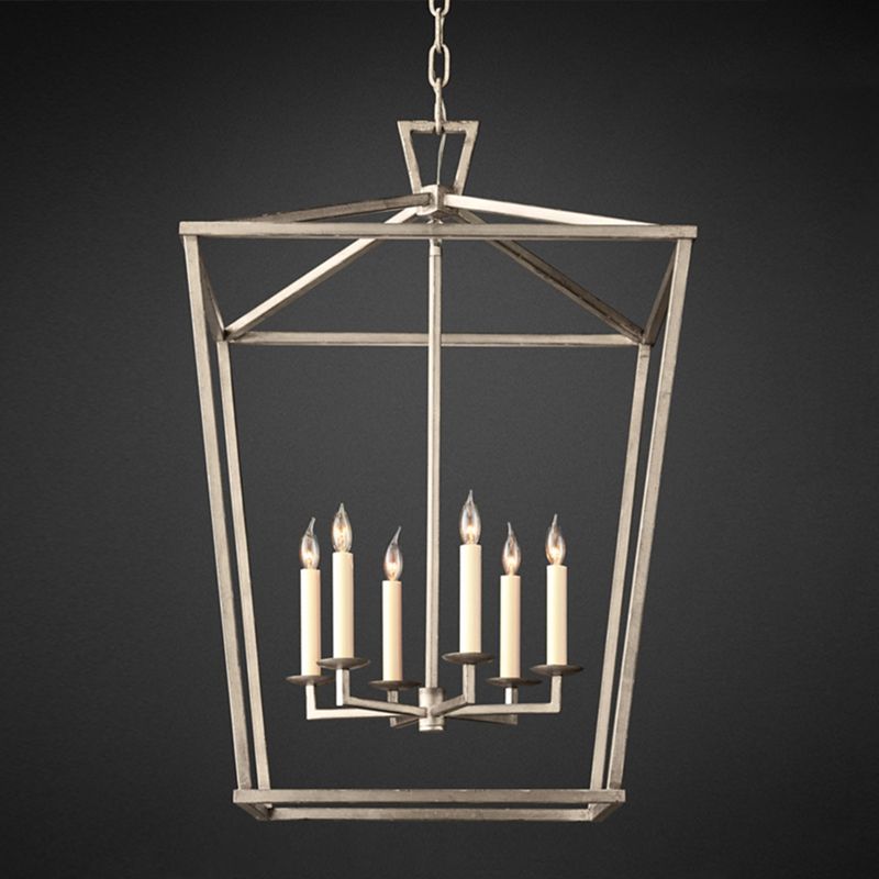 Industrial Cage Shade Chandelier Multi Light Hanging Light for Living Room